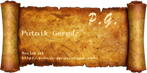 Putnik Gergő névjegykártya